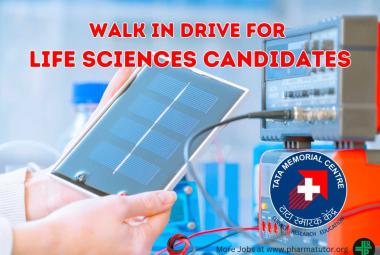 Tata Memorial Hospital walk in Drive for Life Sciences candidates
