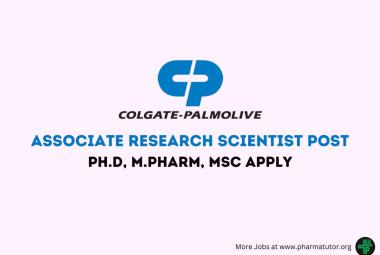 Work as Associate Research Scientist at Colgate - Palmolive