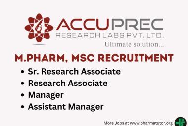 Accuprec Research Hiring Research Associate, Manager