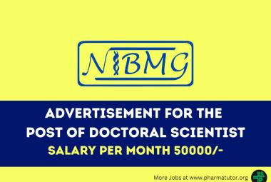 Advertisement for the post of doctoral scientist at NIBMG