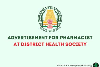 Advertisement for the post of Pharmacist at District Health Society