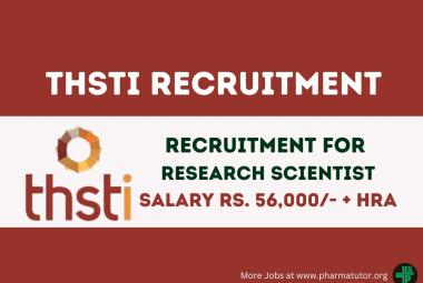 Advertisement for the post of Research Scientist at THSTI