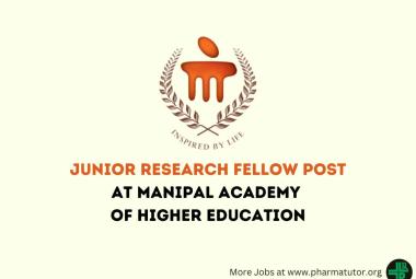 Applications are invited for the post of Junior Research Fellow at Manipal Academy of Higher Education