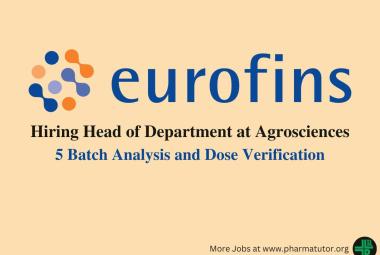 Eurofins Scientific Hiring Head of Department at Agrosciences