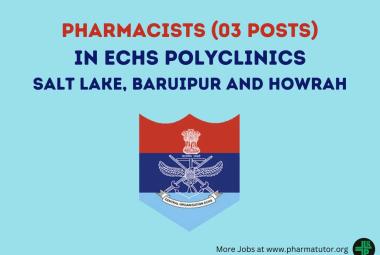 Job for Pharmacists in ECHS Polyclinics Kolkata