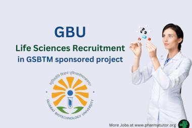 Life Sciences Recruitment in GSBTM sponsored project at Gujarat Biotechnology University