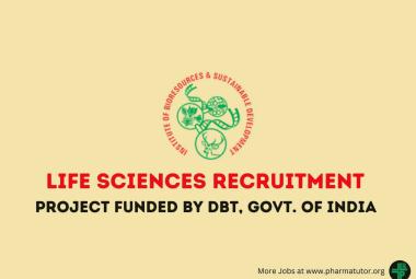 Life Sciences Recruitment project funded by DBT, Govt. of India at IBSD
