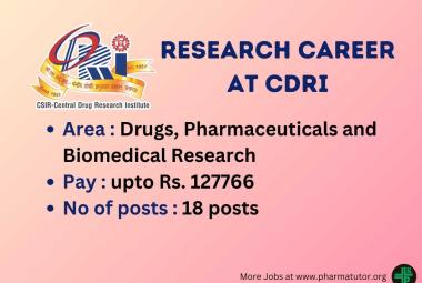 Research Career in Science & Technology at CDRI