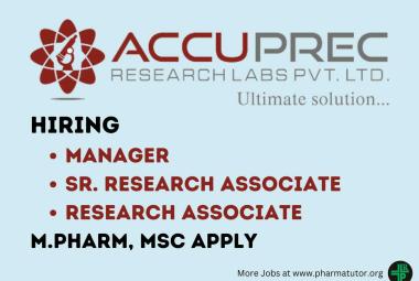 Accuprec Research Hiring Research Associate, Manager