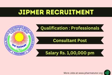 Applications are invited for post of Consultant at JIPMER