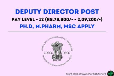 Applications are invited for post of Deputy Director at Central Drugs Testing Laboratory