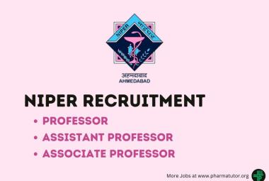 Apply Online for Professor, Associate Professor, Assistant Professor at NIPER