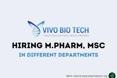 Hiring M.Pharm, MSc in different departments at Vivo Bio Tech Ltd