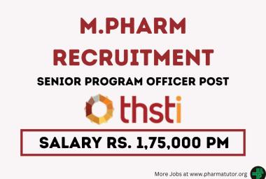Job for M.Pharm as Senior Program Officer at THSTI