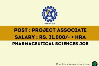 Opportunity for Pharmaceutical Sciences to Join IMTech as Project Associate