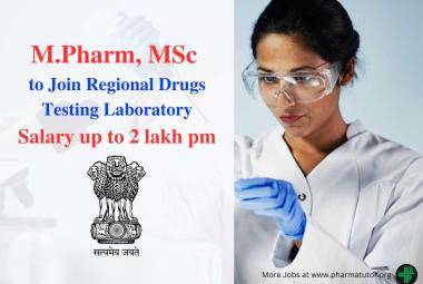 Opportunity to join Regional Drugs Testing Laboratory as Senior Scientific Officer