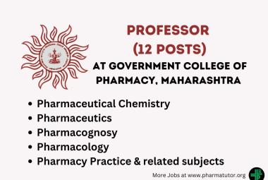 Recruitment at Government College of Pharmacy, Maharashtra