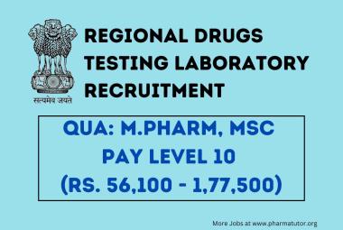 Vacancy as Scientific Officer at Regional Drugs Testing Laboratory