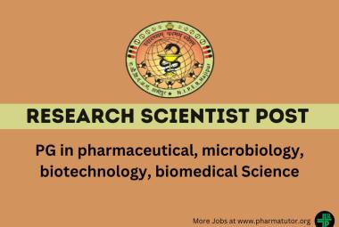 Vacancy for Research Scientist at NIPER