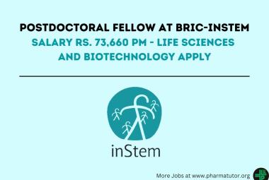 Work as Postdoctoral Fellow at BRIC-inStem