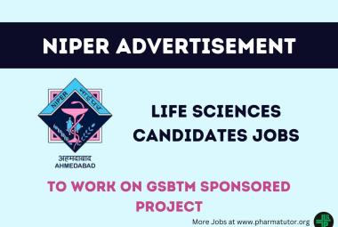Advertisement for Life Sciences candidates to work in GSBM funded project at GBU