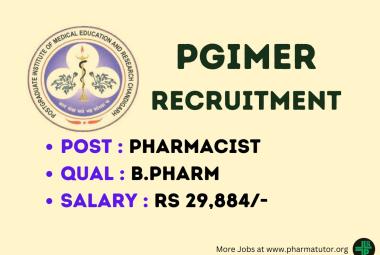 Applications are invited for post of Pharmacist at PGIMER