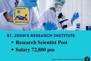 Applications are invited for Research Scientist at SJRI