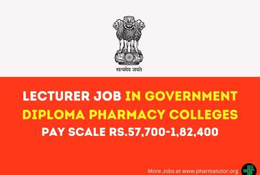 Apply Online for post of Lecturer in Government Diploma Pharmacy Colleges