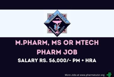 Job for M.Pharm, MS or MTech Pharm as Research Scientist at NIPER
