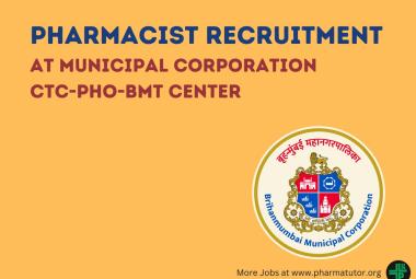Job for Pharmacist at Municipal Corporation