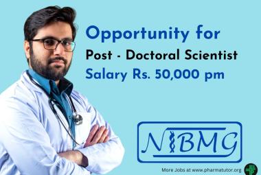 Opportunity for Post - Doctoral Scientist in National Supercomputing Mission at NIBMG