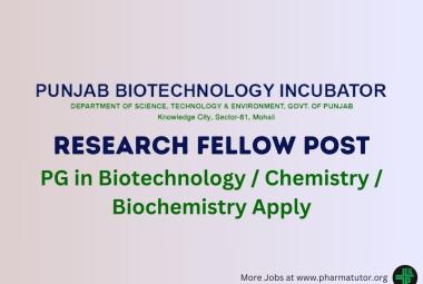PBTI invites applications for post of Research Fellow 