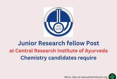 Vacancy for Junior Research fellow at Central Research Institute of Ayurveda