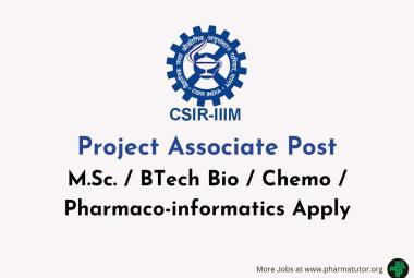 Applications are invited for post of Project Associate at IIIM
