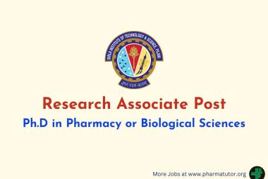 Applications are invited for Research Associate at BITS Pilani