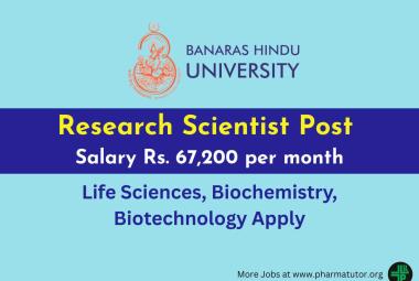 Applications are invited for Research Scientist at Banaras Hindu University