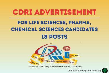 CDRI Advertisement for Life Sciences, Pharma, Chemical Sciences candidates