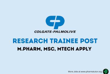 Colgate - Palmolive looking for Research Trainee