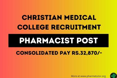 Job for Pharmacist at Christian Medical College