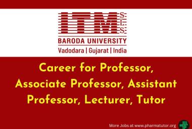 Career for Professor, Associate Professor, Assistant Professor, Lecturer, Tutor at SLS Baroda University