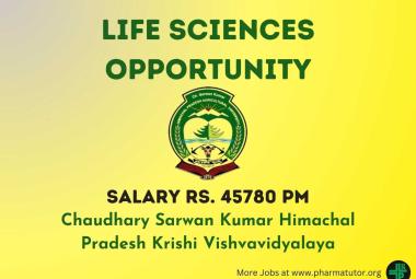 Life Sciences, Biotechnology, Genetics opportunity at CSKHPKV