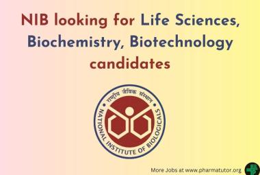 National Institute of Biologicals looking for Life Sciences