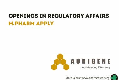 Openings in Regulatory Affairs at Aurigene