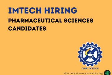 Opportunity for Pharmaceutical Sciences candidates at IMTech