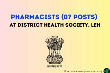 Recruitment for Pharmacists at District Health Society, Leh