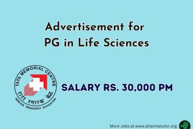 Advertisement for PG in Life Sciences at Tata Memorial Hospital