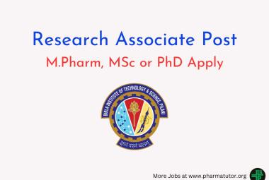 Applications are invited for Research Associate at BITS Pilani