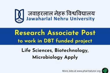 Applications are invited for Research Associate in DBT funded project at Jawaharlal Nehru University