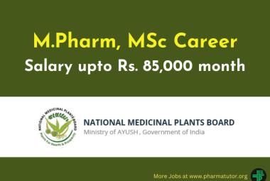 Career for M.Pharm, MSc in NMPB, Ministry of Ayush