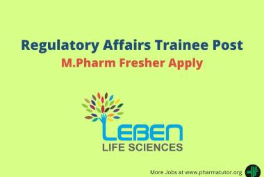 Interview for Regulatory Affairs Trainee at Leben Life Sciences